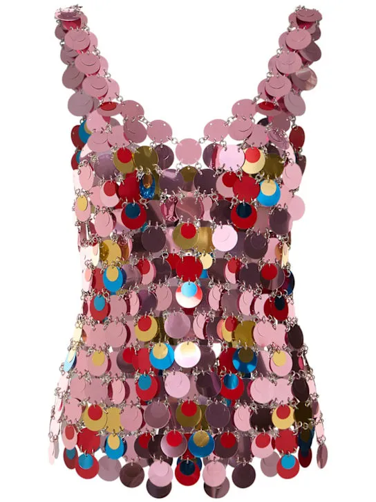 Rabanne   Round sequined mesh top 