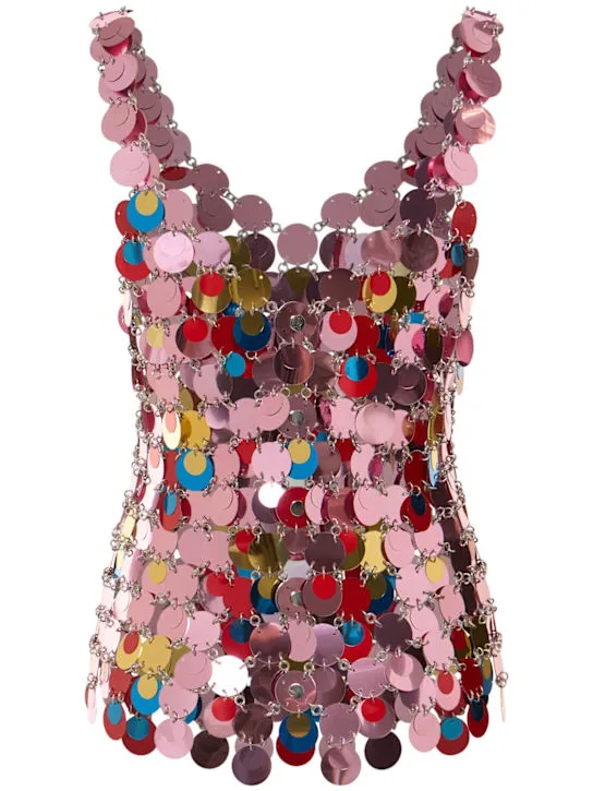 Rabanne   Round sequined mesh top 