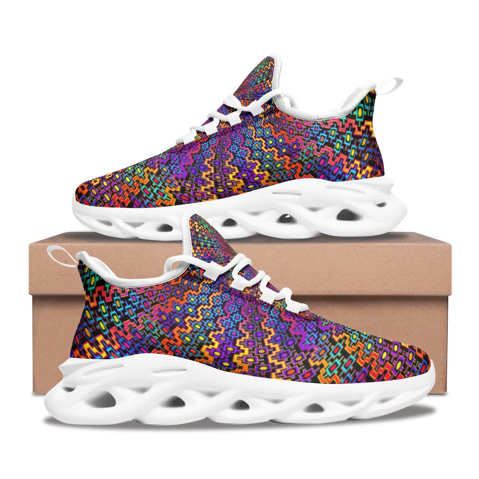 RAINBOW BLAST Unisex Bounce Mesh Knit Sneakers | Hakan Hisim