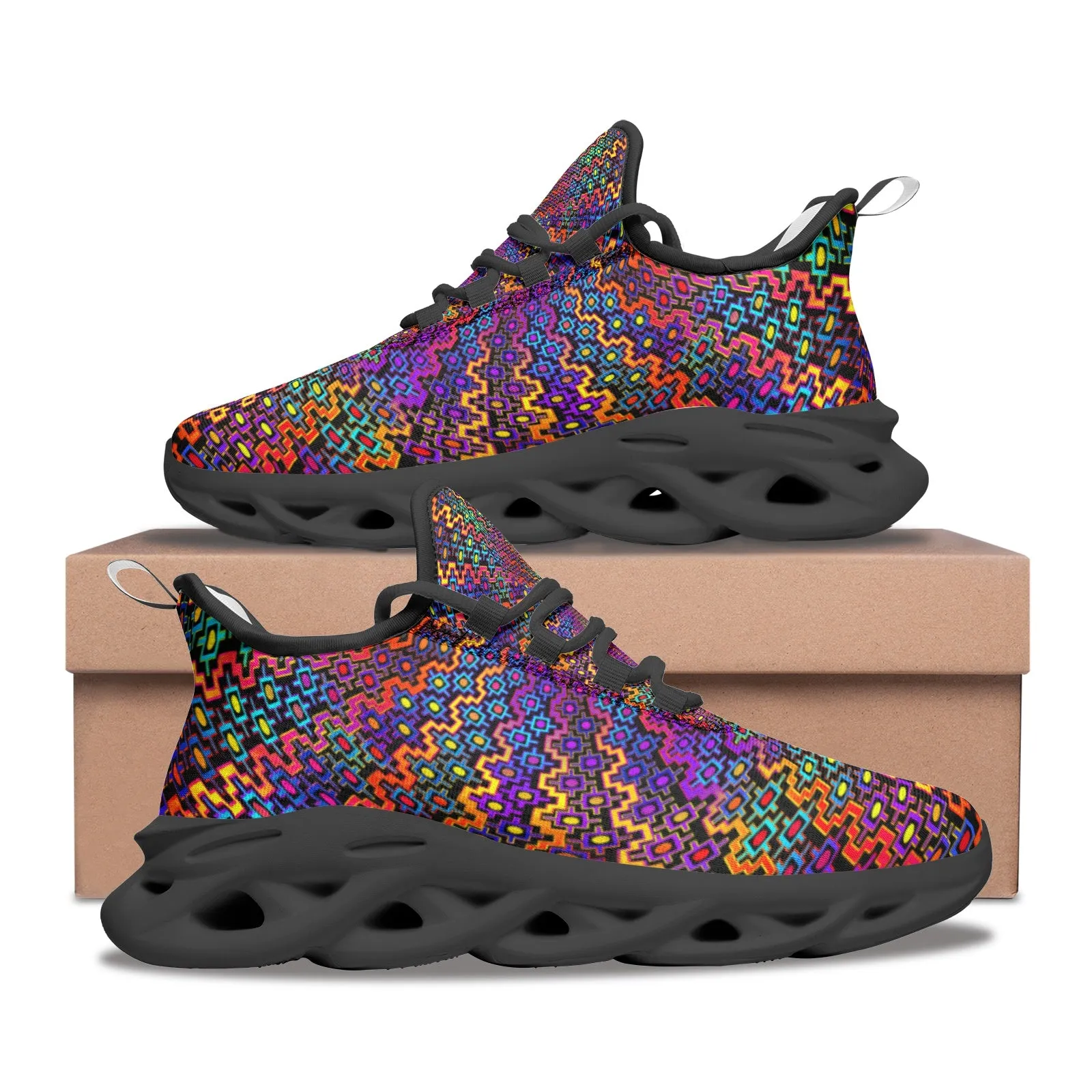 RAINBOW BLAST Unisex Bounce Mesh Knit Sneakers | Hakan Hisim