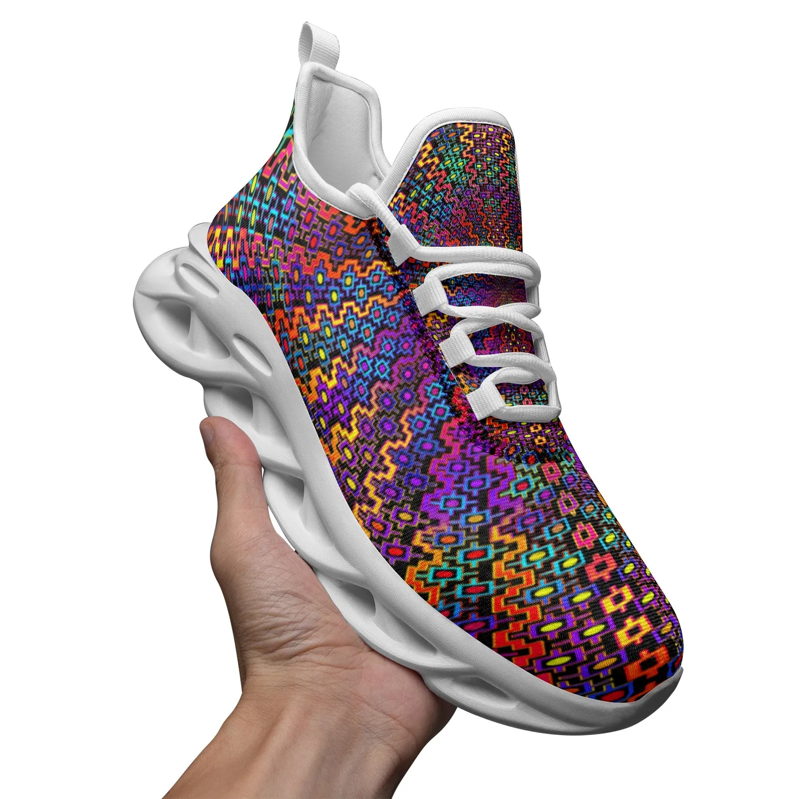 RAINBOW BLAST Unisex Bounce Mesh Knit Sneakers | Hakan Hisim