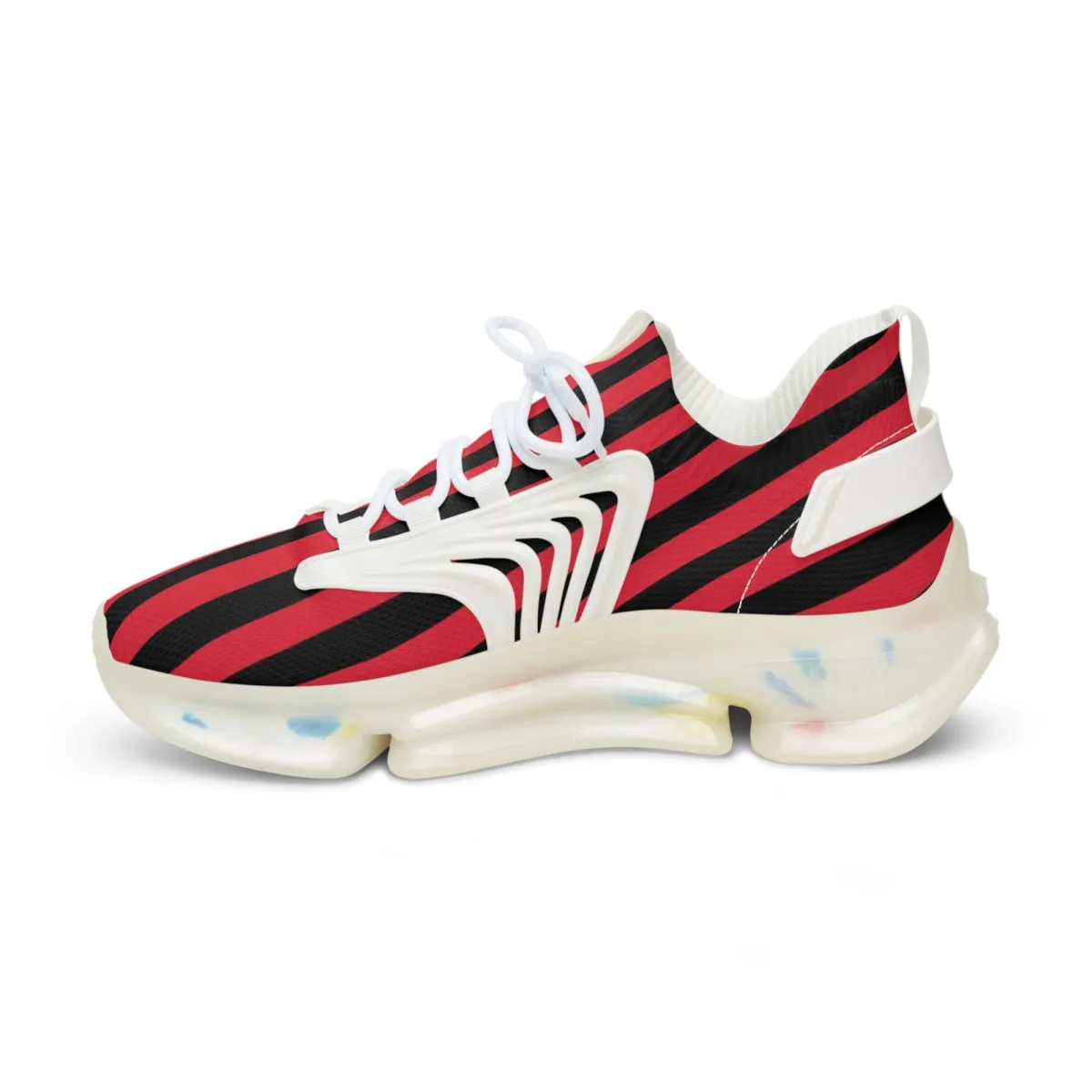 Red Striped Print Men's Shoes, Best Comfy Men's Mesh Sports Sneakers Shoes (US Size: 5-12)