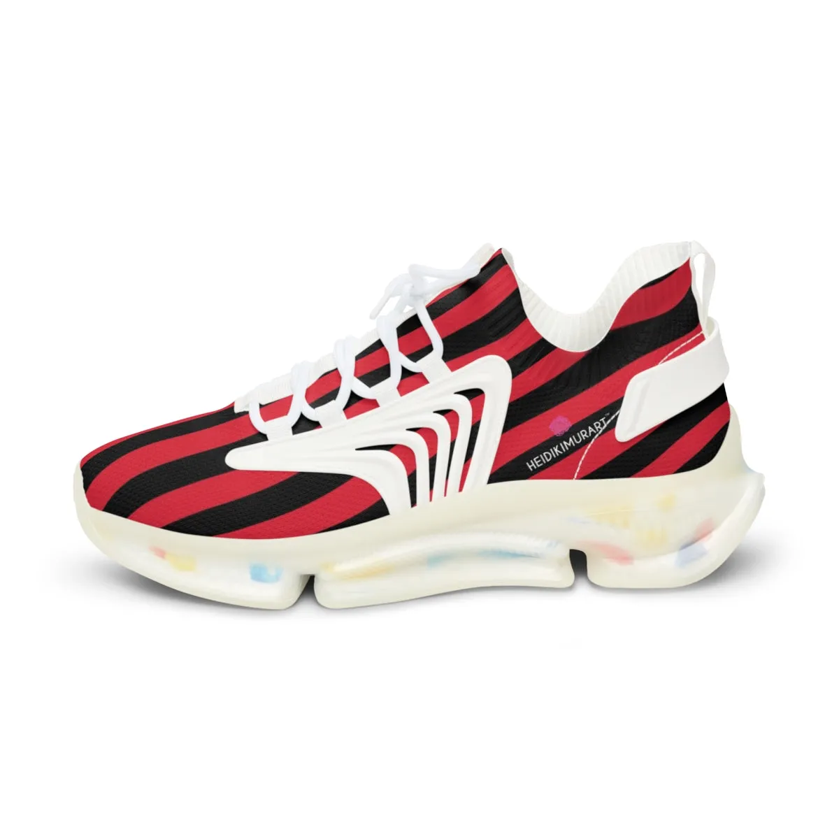 Red Striped Print Men's Shoes, Best Comfy Men's Mesh Sports Sneakers Shoes (US Size: 5-12)