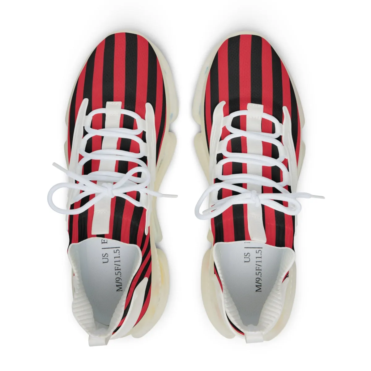 Red Striped Print Men's Shoes, Best Comfy Men's Mesh Sports Sneakers Shoes (US Size: 5-12)