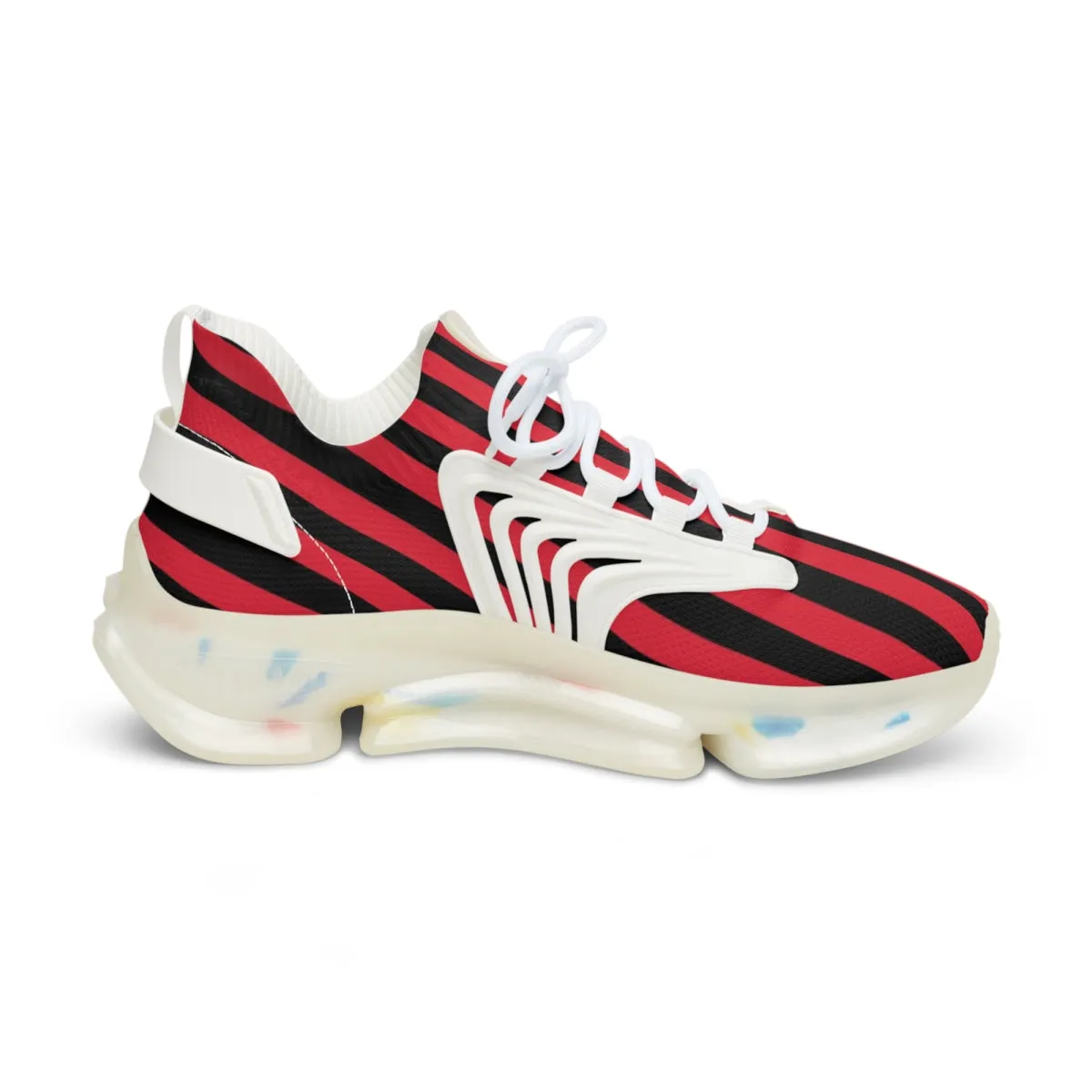 Red Striped Print Men's Shoes, Best Comfy Men's Mesh Sports Sneakers Shoes (US Size: 5-12)