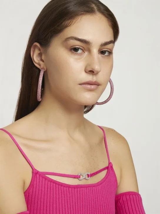 Rosantica   Favilla crystal mesh hoop earrings 