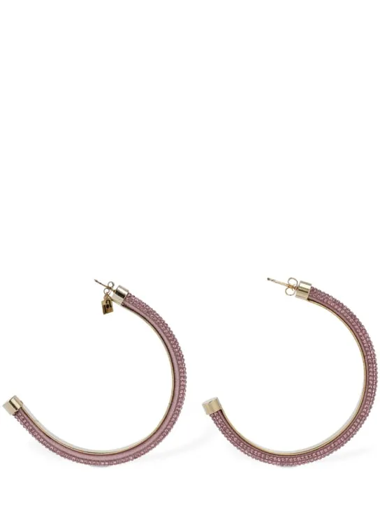 Rosantica   Favilla crystal mesh hoop earrings 