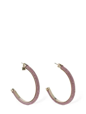 Rosantica   Favilla crystal mesh hoop earrings 