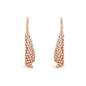 Rose Gold & Diamond Mesh Dangle Earrings