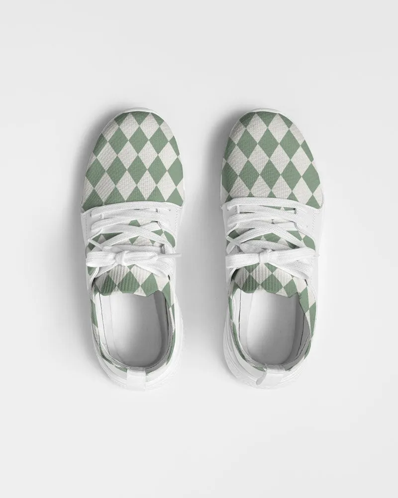Sage Diamond Check Men's Fly-Knit Sneaker