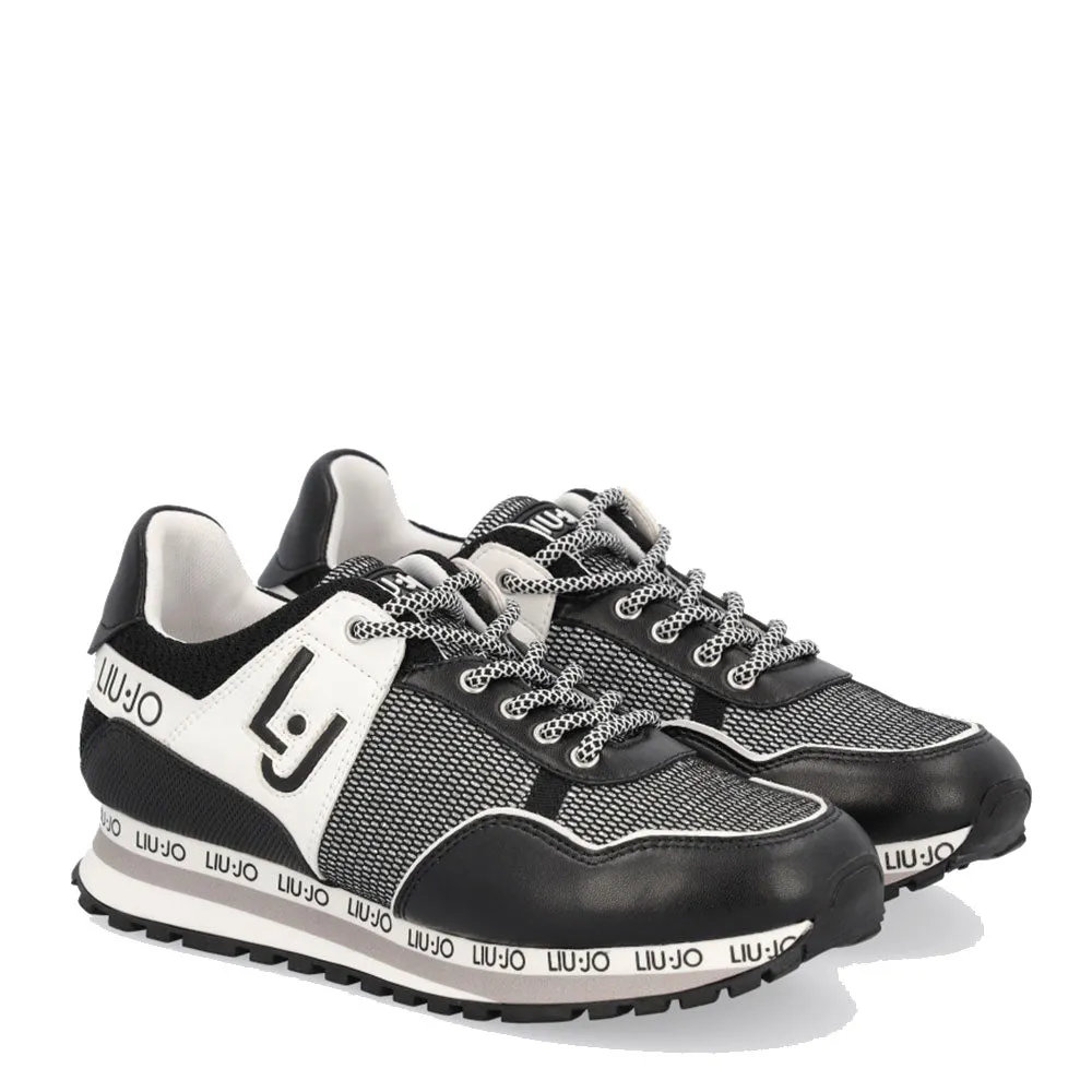 Scarpe Donna LIU JO linea Wonder 6 Sneakers Nere con Inserti in Nylon e Logo