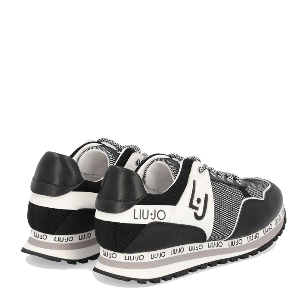 Scarpe Donna LIU JO linea Wonder 6 Sneakers Nere con Inserti in Nylon e Logo