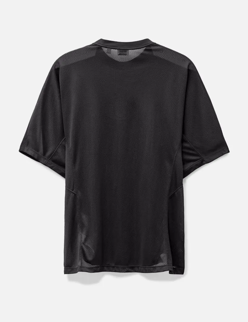 Slogan Print Nylon Mesh T-shirt