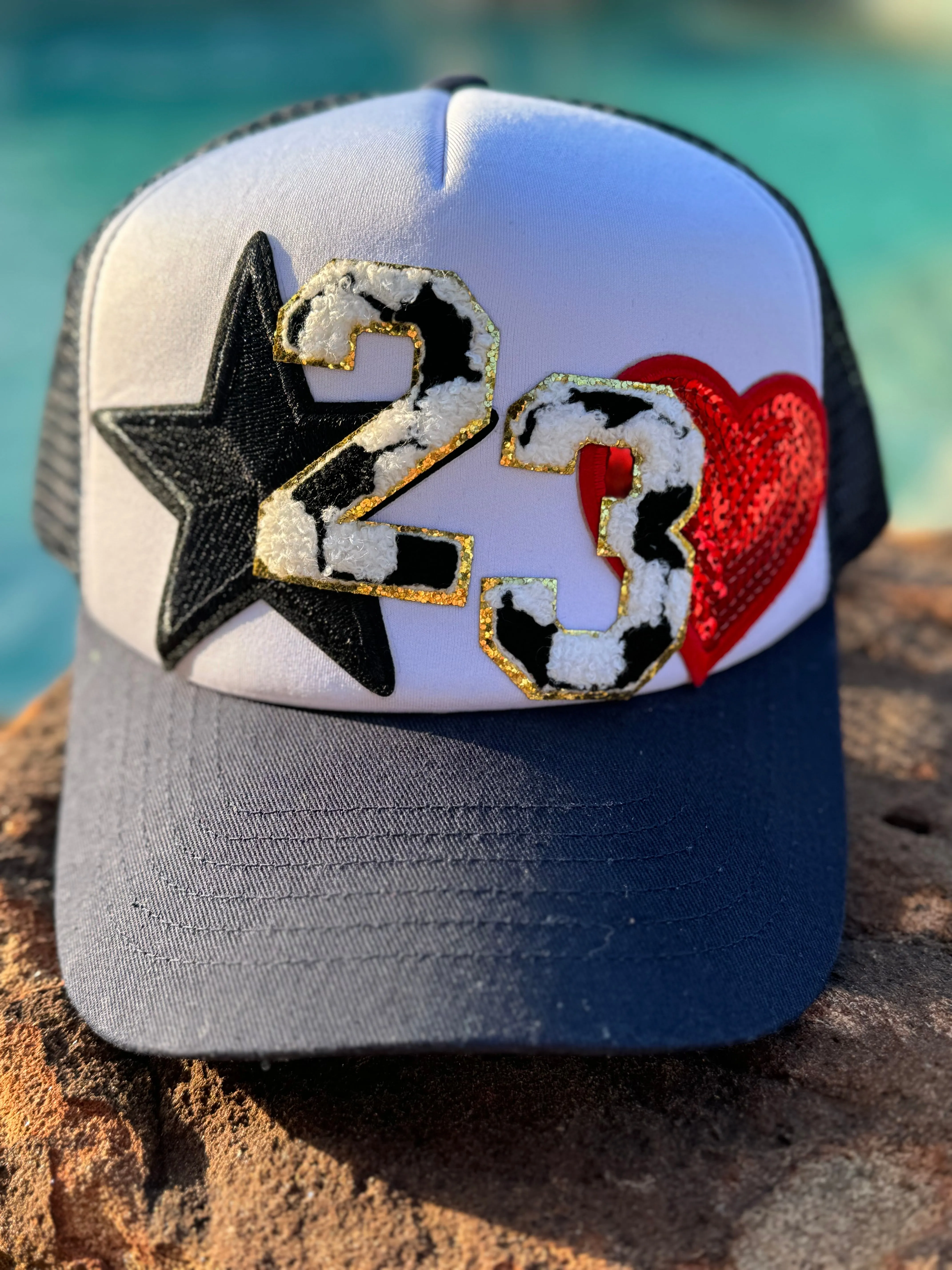 Soccer Number Patch Trucker Hats