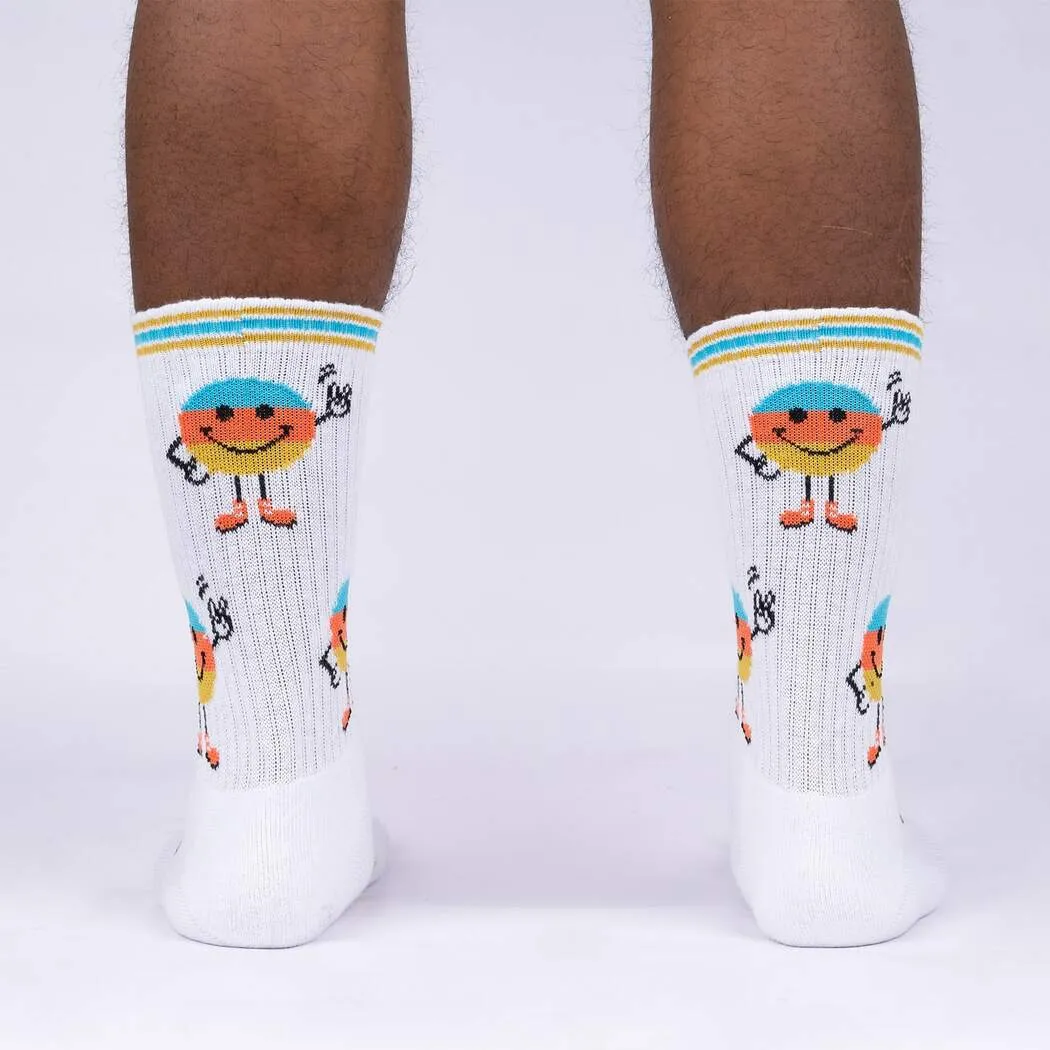 Sock it to Me My Happy Face Ribbed Crew Athletic Socks