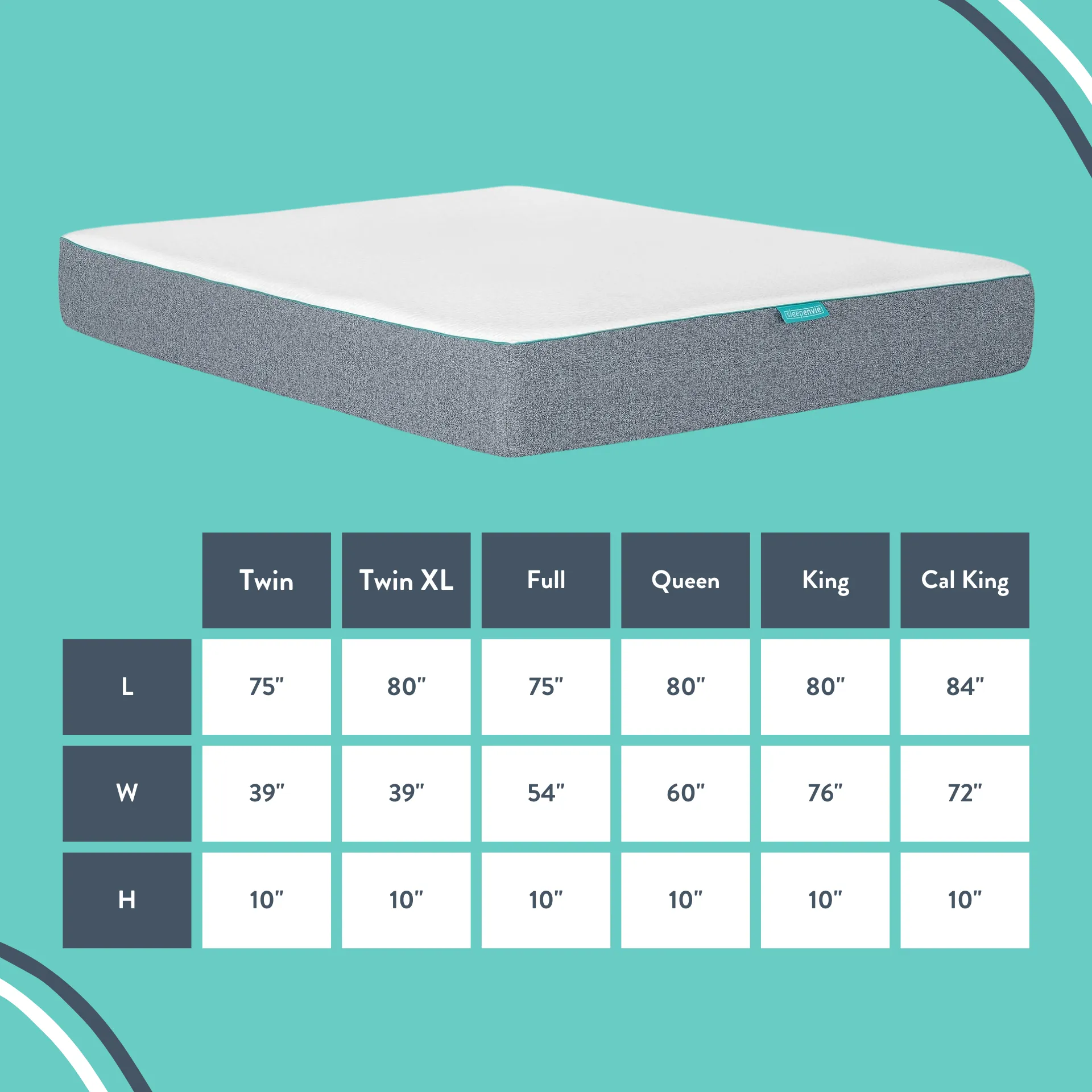 Sofie 10” Gel Memory Foam Mattress