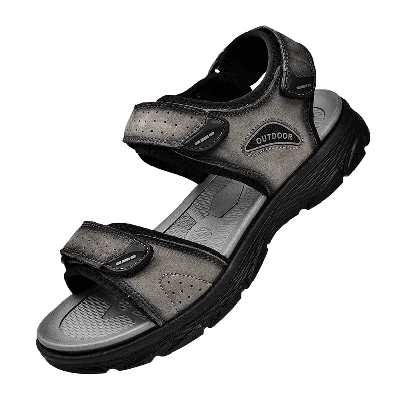 Sohiwoo Genuine Leather Men's Sandals Summer New Outdoor Ultra-light Walking Treking Casual Shoes Hiking Men Slippers Beach Wading Shoes