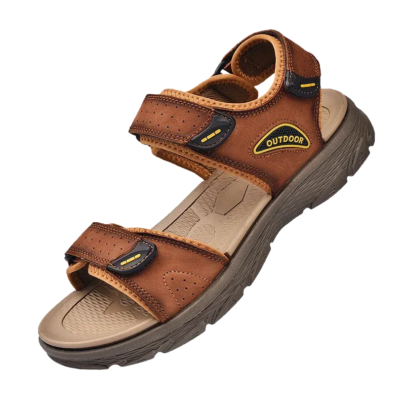 Sohiwoo Genuine Leather Men's Sandals Summer New Outdoor Ultra-light Walking Treking Casual Shoes Hiking Men Slippers Beach Wading Shoes