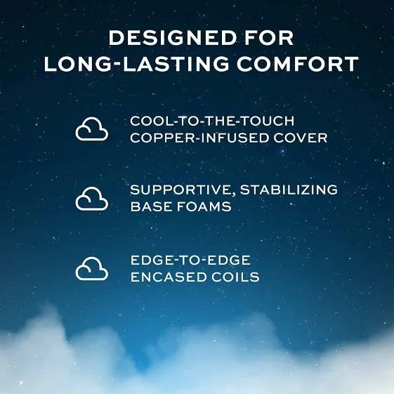 SOLD (Bedding) Slumbercrest 10 inch Queen Memory Foam Mattress Bed with Copper Cooling Cover and Cooling Infused Gel-Foam