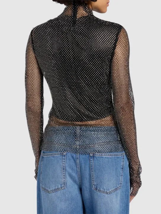Sportmax   Valdai embellished mesh top 