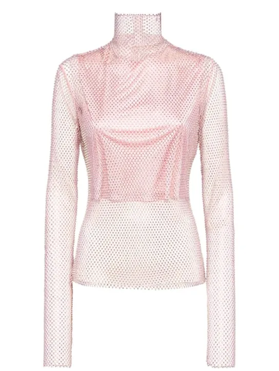 Sportmax   Valdai embellished mesh top 