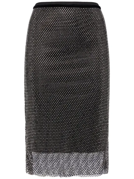 Sportmax   Zinnia embellished mesh midi skirt 