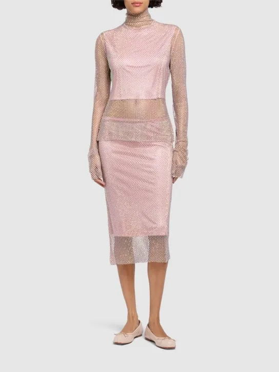 Sportmax   Zinnia embellished mesh midi skirt 