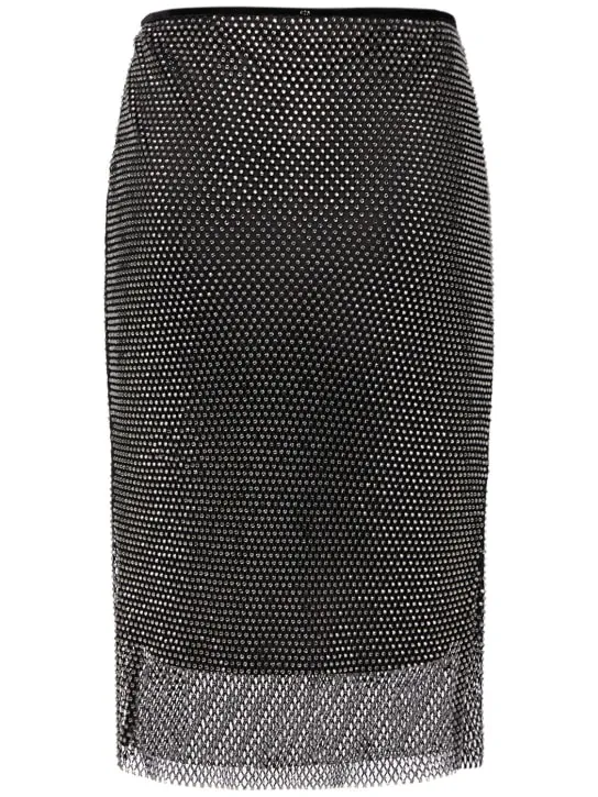 Sportmax   Zinnia embellished mesh midi skirt 