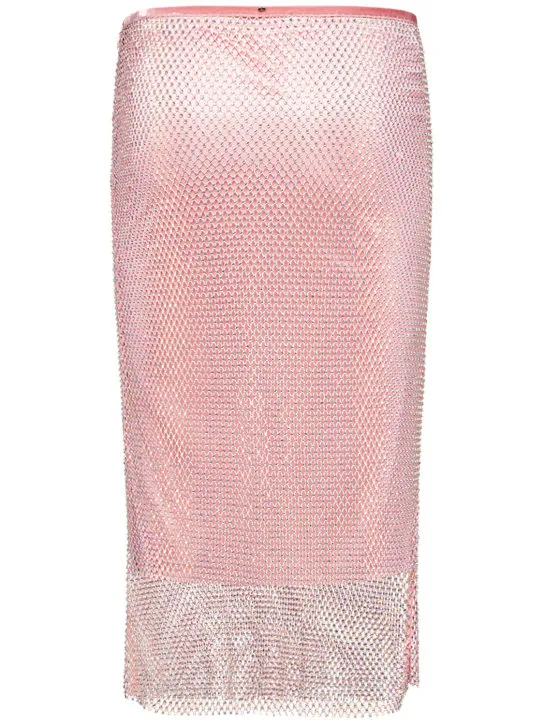 Sportmax   Zinnia embellished mesh midi skirt 