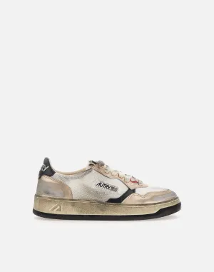 Super Vintage White and Gold Sneakers