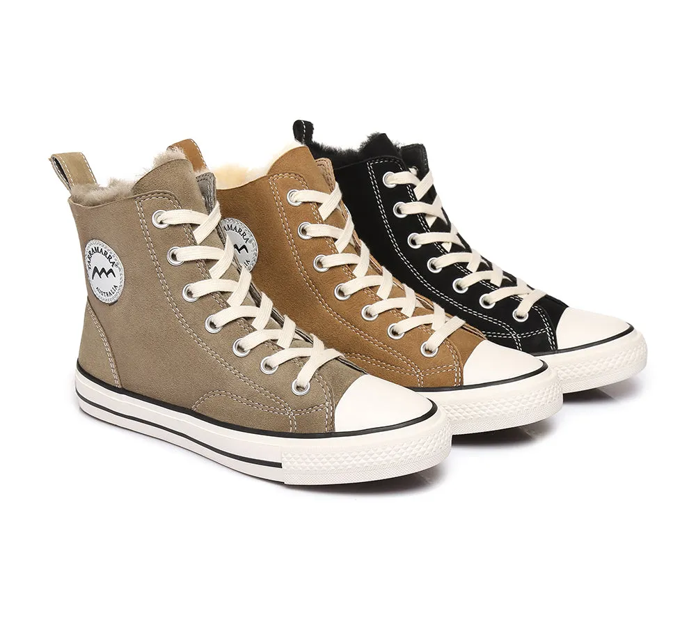 TARRAMARRA® Women Sheepskin Wool High Top Sneakers Viola