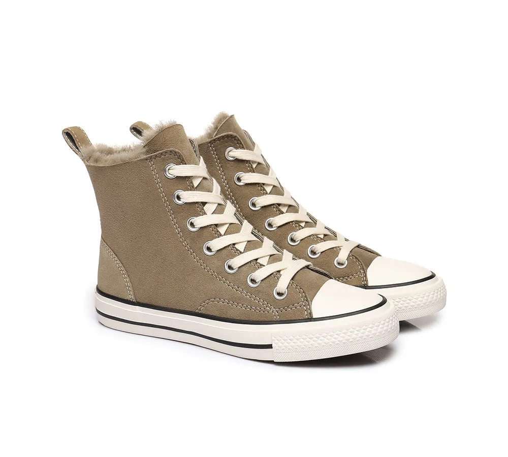 TARRAMARRA® Women Sheepskin Wool High Top Sneakers Viola