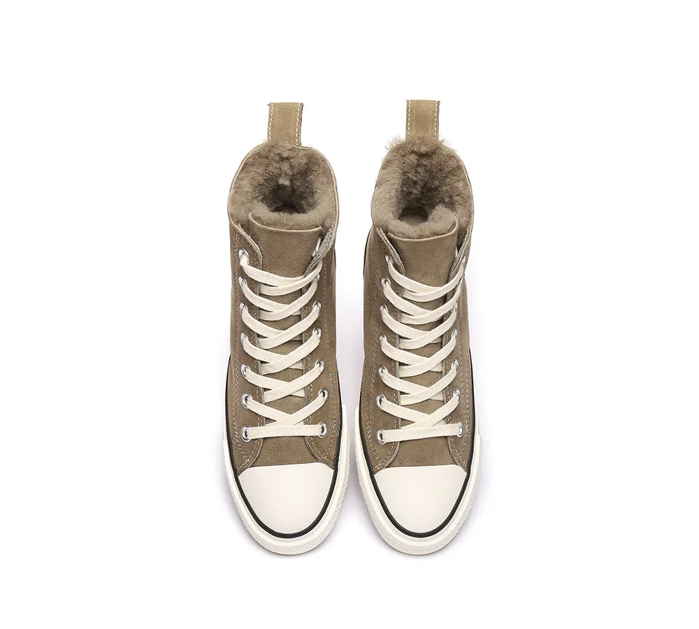 TARRAMARRA® Women Sheepskin Wool High Top Sneakers Viola