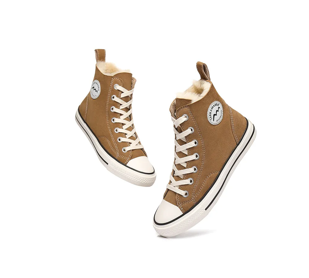 TARRAMARRA® Women Sheepskin Wool High Top Sneakers Viola