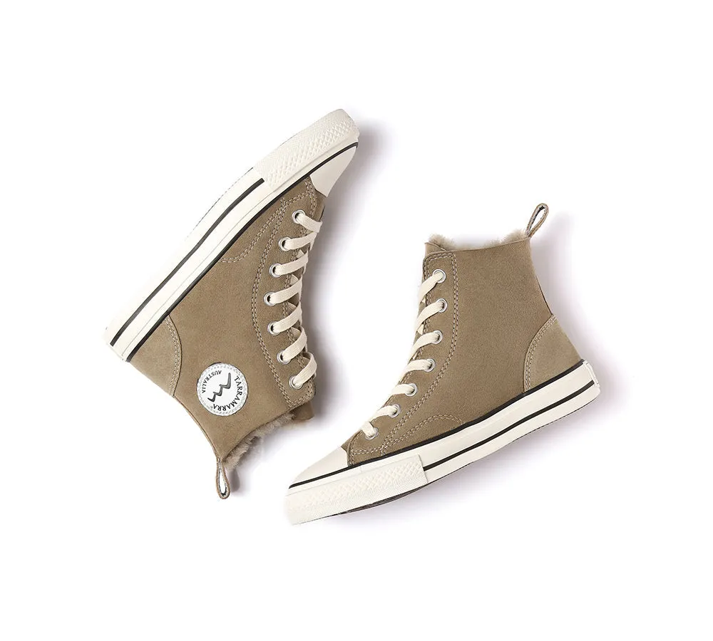 TARRAMARRA® Women Sheepskin Wool High Top Sneakers Viola