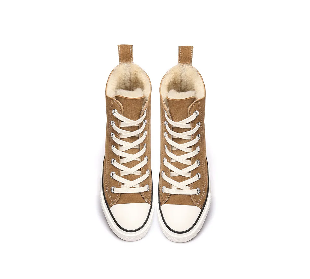 TARRAMARRA® Women Sheepskin Wool High Top Sneakers Viola