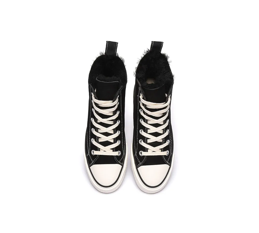 TARRAMARRA® Women Sheepskin Wool High Top Sneakers Viola
