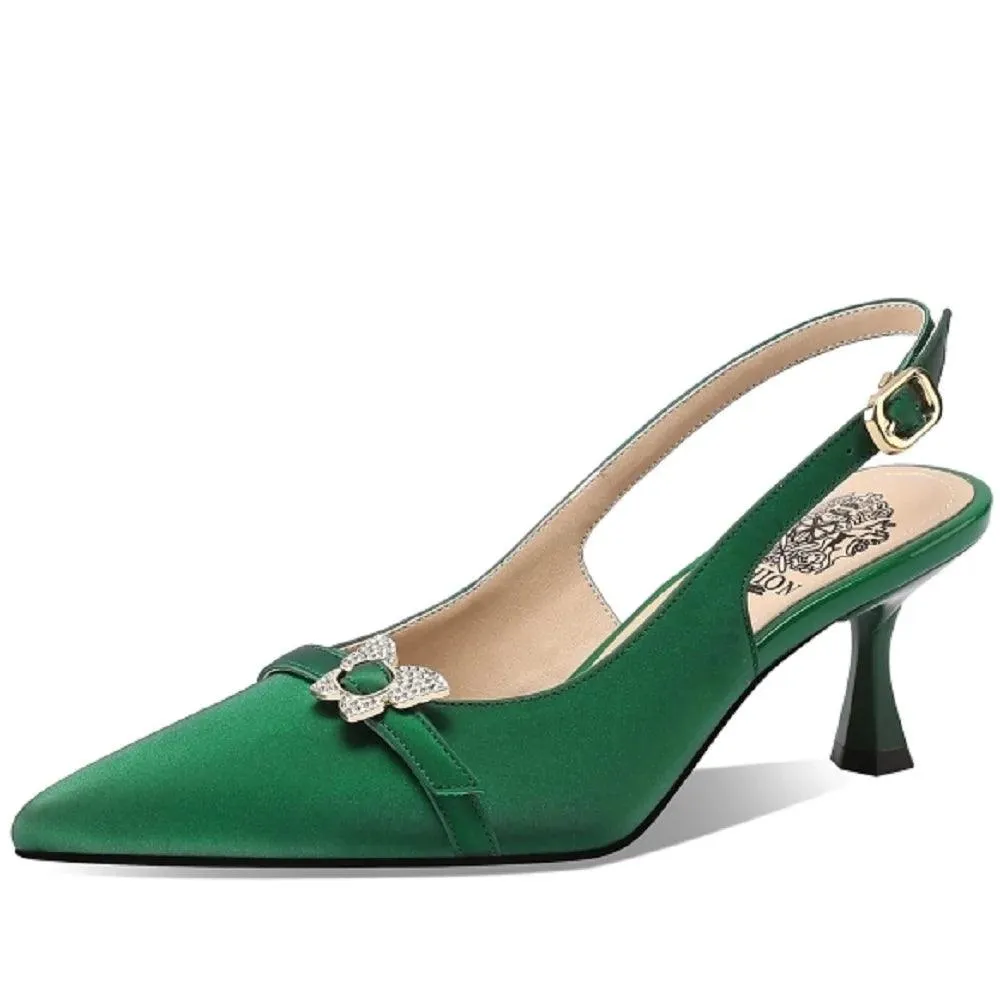TSS24 Women's Casual Shoes - Leather Pumps - Thin Mid-Heel Sandal