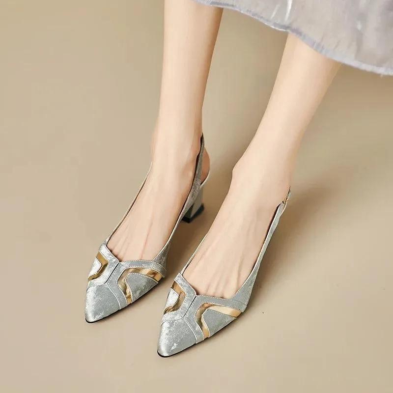 TSS58 Leather Heels Pumps Sandals - Women's Casual Shoes