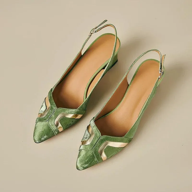 TSS58 Leather Heels Pumps Sandals - Women's Casual Shoes