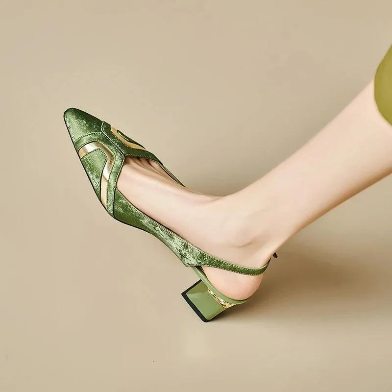 TSS58 Leather Heels Pumps Sandals - Women's Casual Shoes