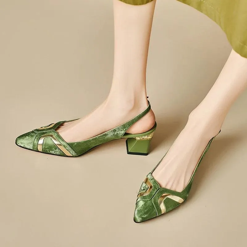 TSS58 Leather Heels Pumps Sandals - Women's Casual Shoes