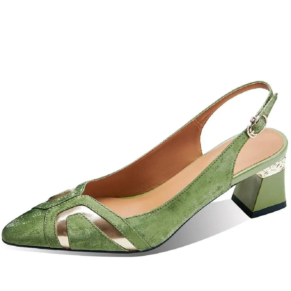 TSS58 Leather Heels Pumps Sandals - Women's Casual Shoes