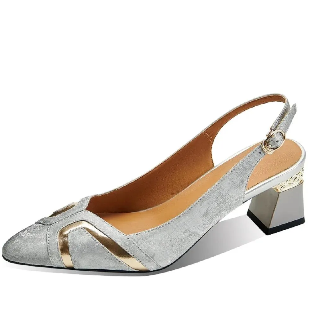 TSS58 Leather Heels Pumps Sandals - Women's Casual Shoes