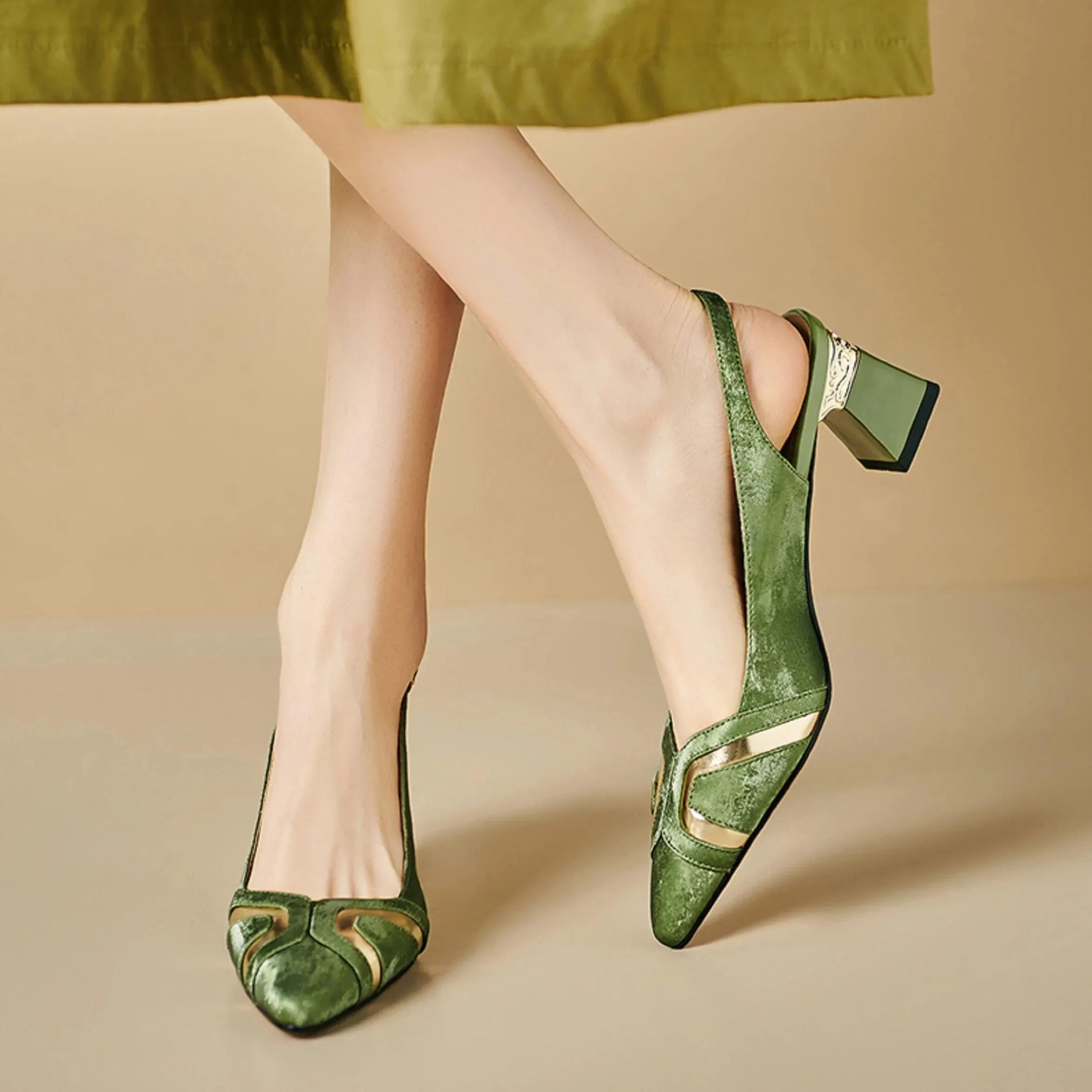TSS58 Leather Heels Pumps Sandals - Women's Casual Shoes