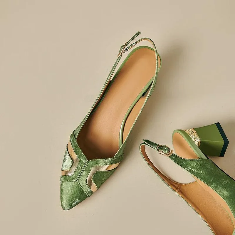 TSS58 Leather Heels Pumps Sandals - Women's Casual Shoes