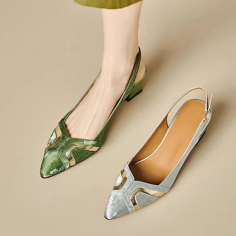 TSS58 Leather Heels Pumps Sandals - Women's Casual Shoes