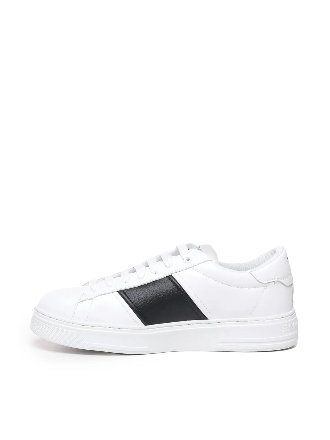 White Leather Sneakers with Logo