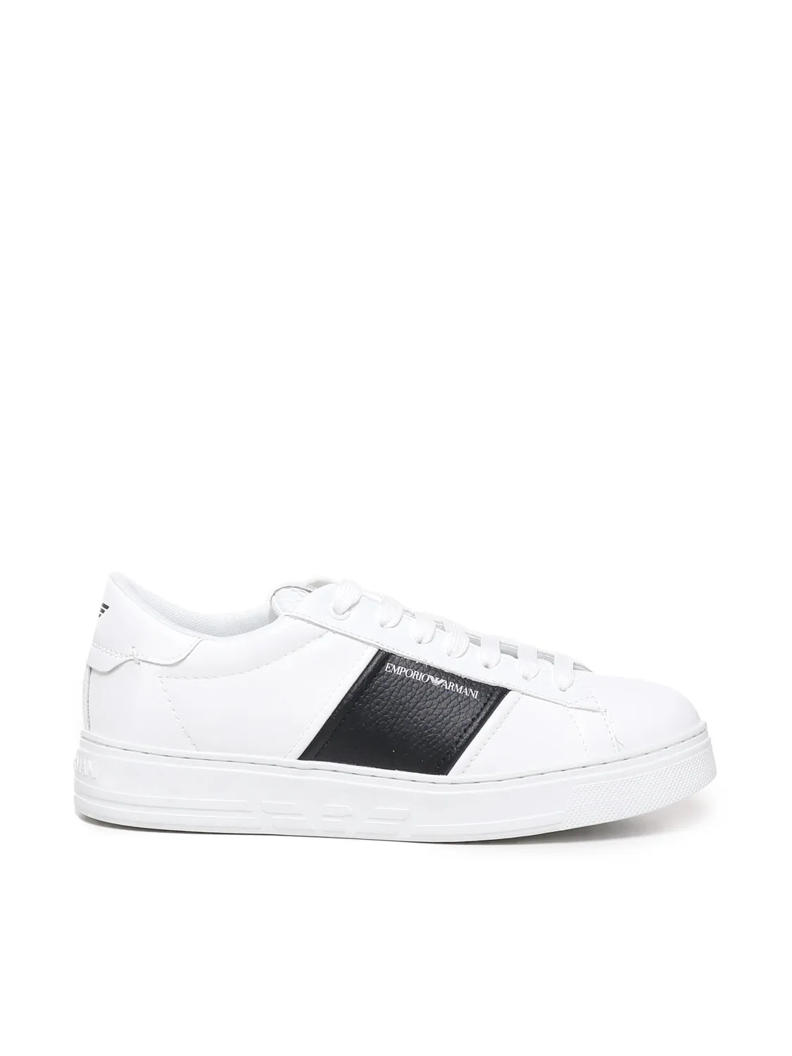 White Leather Sneakers with Logo