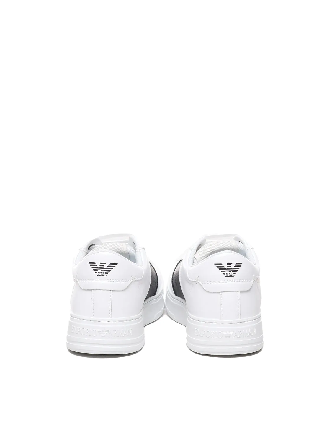 White Leather Sneakers with Logo
